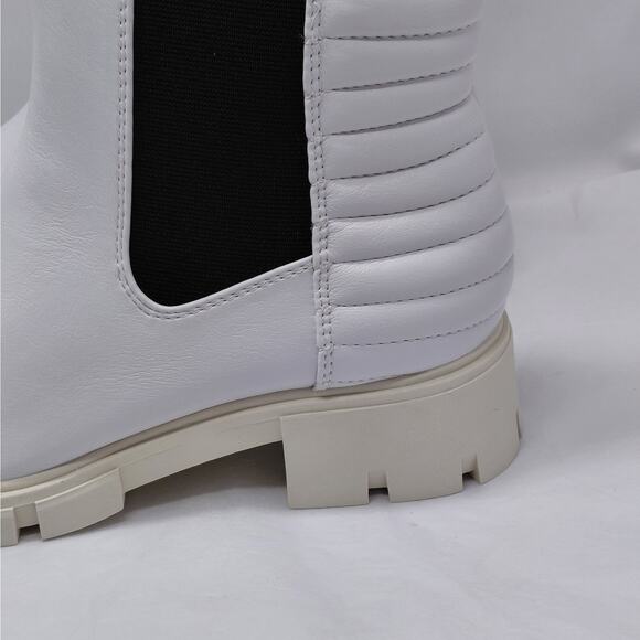 Journee Collection Womens Chelsea Ankle Boots Size 9 White Chunky Lug Sole - Picture 5 of 12